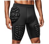 Trrymbbe Padded Compression Pants, Anti-Collision Youth Football Girdle, Breathable And Quick-Drying Mens Football Pants with Pads, 29.9" WaistlinePadded Compression