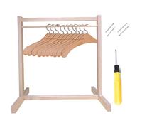 Trrymbbe Pianto di Abbigliamento per Bambole con Ganci per Bambole 16 Pezzi/Set 11, 8 Pollici di stoccaggio in Legno Simulazione in Miniatura mobili da Bambola