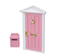 Trrymbbe Porta della casa delle Bambole e Mini Cassetta Postale 1:12 Scala mobili per Bambole in Legno casa per in Miniatura Decorazioni per Posta per Posta per Scene 3 Bambola Legno
