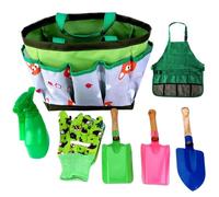 Trrymbbe Set di Giardinaggio per Bambini 7 Pezzi/Set di Giardinaggio educativo per Bambini Include Grembiule, spruzzatore, Guanti, Cappello, rastrello, Pala Strumenti per per Cosplay per Strumenti
