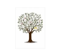 TRRYUIP Albero delle Impronte Digitali del Matrimonio Libro degli Ospiti di Nozze Albero Impronte digitali Tela Wall Art Poster Regalo Firma Matrimonio Souvenir for la Festa De(Color05,40x60cm)