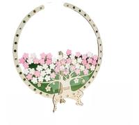 TRRYUIP Albero delle Impronte Digitali del Matrimonio Tabella di Accesso Albero ciliegio in Fiore Matrimonio Firma Creativa Libro Finestra Messaggio Cornice for Impronte digitali(with Wooden Box)