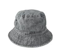 TRRYUIP Cappello Pescatore Uomo Cappelli a Secchiello Extra Large XXL for Uomo Donna da Pesca Vintage Oversize in Cotone Lavato con Pietra a Testa Grande Esterno(Black Gray,XL 60-62cm)