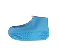 TRRYUIP Copri Scarpe Per Pioggia 1 paio di copriscarpe in gomma con cerniere unisex riutilizzabili impermeabili bianchi antiscivolo in silicone antipioggia(Blue,L)