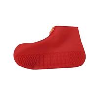 TRRYUIP Copri Scarpe Per Pioggia 1 paio di copriscarpe in gomma con cerniere unisex riutilizzabili impermeabili bianchi antiscivolo in silicone antipioggia(Red,S)
