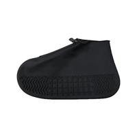 TRRYUIP Copri Scarpe Per Pioggia 1 paio di copriscarpe in gomma con cerniere unisex riutilizzabili impermeabili bianchi antiscivolo in silicone antipioggia(Black,S)