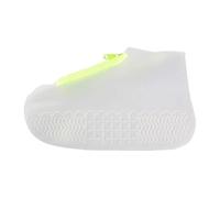 TRRYUIP Copri Scarpe Per Pioggia 1 paio di copriscarpe in gomma con cerniere unisex riutilizzabili impermeabili bianchi antiscivolo in silicone antipioggia(WHITE,XL)