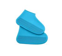 TRRYUIP Copri Scarpe Per Pioggia 2 paia di stivali da pioggia elastici antiscivolo in silicone impermeabili e resistenti all'usura for le giornate all'aperto, copriscarpe riutilizzabili(Blue,L 40-45)