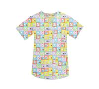 TRRYUIP Divisa Infermiere Donna Divise da Lavoro ospedaliere Stampa dei Denti Camicetta con Scollo a V for Allattamento Clinica odontoiatrica Uniforme Infermiera a Maniche Corte Top Scrub(Color12,XS)