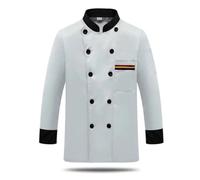 TRRYUIP Giacca Chef Uomo Giacca da Cuoco Ideale for Il Settore della ristorazione, for Uomo, con Maniche Lunghe e Design Traspirante(White2,XXXL)