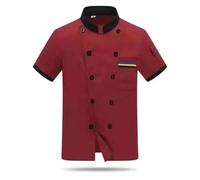 TRRYUIP Giacca Chef Uomo Giacca da Cuoco Ideale for Il Settore della ristorazione, for Uomo, con Maniche Lunghe e Design Traspirante(Red,L)