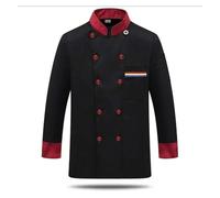 TRRYUIP Giacca Chef Uomo Giacca da Cuoco Ideale for Il Settore della ristorazione, for Uomo, con Maniche Lunghe e Design Traspirante(Balck2,L)