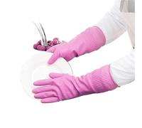 TRRYUIP Guanti Cucina Dishwashing Cleaning Rubber Gloves Dish Washing Glove Scrubber For Household Kitchen Clean Tool(Pink,L)
