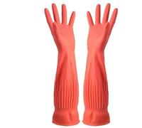TRRYUIP Guanti Cucina Long Reusable Rubber Dishwashing Gloves Non-slip Household Cleaning Kitchen Housework Dishes Cars Gardening Work(Red)