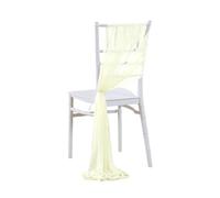 TRRYUIP Nastri per Sedie da Matrimonio 10/50 Pezzi Come Fasce for sedie in Chiffon, Decorazioni for da Matrimonio for navate, Feste, Banchetti, Eventi, 17x250 cm di Lunghezza(Cream,50pcs)