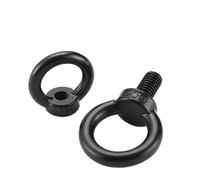 TRRYUIP Occhielli A Vite M6 M8 M10 Nero Rivestimento in acciaio inossidabile 304 Golfari di sollevamento 14 20 25 50 60 70 80mm Lunghezza Viti ad anello Dadi(M10x18mm 5pcs)