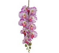 TRRYUIP Orchidea Finta Realistica 6 pezzi Real Touch Farfalla Orchidea Ramo di fiori Silicone Falena artificiale Phalaenopsis 9 teste(Purple 04)