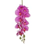 TRRYUIP Orchidea Finta Realistica 6 pezzi Real Touch Farfalla Orchidea Ramo di fiori Silicone Falena artificiale Phalaenopsis 9 teste(Purple 03)