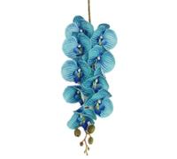 TRRYUIP Orchidea Finta Realistica 6 pezzi Real Touch Farfalla Orchidea Ramo di fiori Silicone Falena artificiale Phalaenopsis 9 teste(SKY BLUE)