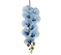 TRRYUIP Orchidea Finta Realistica 6 pezzi Real Touch Farfalla Orchidea Ramo di fiori Silicone Falena artificiale Phalaenopsis 9 teste(LIGHT BLUE)