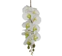 TRRYUIP Orchidea Finta Realistica 6 pezzi Real Touch Farfalla Orchidea Ramo di fiori Silicone Falena artificiale Phalaenopsis 9 teste(Green heart)