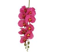 TRRYUIP Orchidea Finta Realistica 6 pezzi Real Touch Farfalla Orchidea Ramo di fiori Silicone Falena artificiale Phalaenopsis 9 teste(Rose Red)