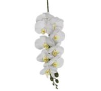 TRRYUIP Orchidea Finta Realistica 6 pezzi Real Touch Farfalla Orchidea Ramo di fiori Silicone Falena artificiale Phalaenopsis 9 teste(WHITE)