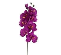 TRRYUIP Orchidea Finta Realistica 8 teste di fiori artificiali farfalla nera orchidea seta bianca phalaenopsis decorazioni for la casa nozze piante finte(SKY BLUE)