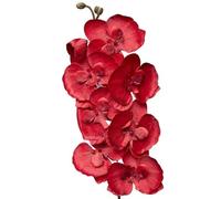 TRRYUIP Orchidea Finta Realistica 8 teste di fiori artificiali farfalla nera orchidea seta bianca phalaenopsis decorazioni for la casa nozze piante finte(Light Pink)