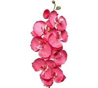 TRRYUIP Orchidea Finta Realistica 8 teste di fiori artificiali farfalla nera orchidea seta bianca phalaenopsis decorazioni for la casa nozze piante finte(Milky White)