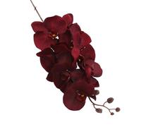 TRRYUIP Orchidea Finta Realistica 8 teste di fiori artificiali farfalla nera orchidea seta bianca phalaenopsis decorazioni for la casa nozze piante finte(PURPLE)