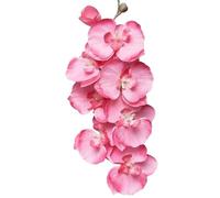 TRRYUIP Orchidea Finta Realistica 8 teste di fiori artificiali farfalla nera orchidea seta bianca phalaenopsis decorazioni for la casa nozze piante finte(Rose Red)