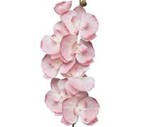 TRRYUIP Orchidea Finta Realistica 8 teste di fiori artificiali farfalla nera orchidea seta bianca phalaenopsis decorazioni for la casa nozze piante finte(VIOLET)