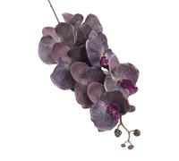 TRRYUIP Orchidea Finta Realistica 8 teste di fiori artificiali farfalla nera orchidea seta bianca phalaenopsis decorazioni for la casa nozze piante finte(Silver)