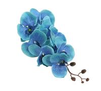 TRRYUIP Orchidea Finta Realistica 8 teste di fiori artificiali farfalla nera orchidea seta bianca phalaenopsis decorazioni for la casa nozze piante finte(Beige)