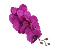 TRRYUIP Orchidea Finta Realistica 8 teste di fiori artificiali farfalla nera orchidea seta bianca phalaenopsis decorazioni for la casa nozze piante finte(GRAY)