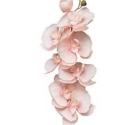 TRRYUIP Orchidea Finta Realistica 8 teste di fiori artificiali farfalla nera orchidea seta bianca phalaenopsis decorazioni for la casa nozze piante finte(Deep Pink)