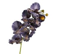 TRRYUIP Orchidea Finta Realistica Farfalla Orchidea Fiore artificiale Real Touch Fatto a mano Finto Phalaenopsis Simulazione di lusso realistica Grande falena(Black Purple)
