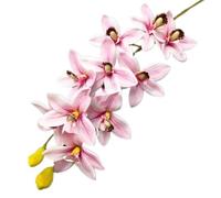 TRRYUIP Orchidea Finta Realistica Una pianta artificiale di orchidea tigre Phalaenopsis Vanda simulata a 10 teste(Light Pink)