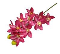 TRRYUIP Orchidea Finta Realistica Una pianta artificiale di orchidea tigre Phalaenopsis Vanda simulata a 10 teste(Rose Red)