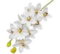 TRRYUIP Orchidea Finta Realistica Una pianta artificiale di orchidea tigre Phalaenopsis Vanda simulata a 10 teste(Dark yellow heart)