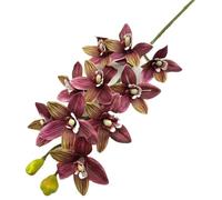 TRRYUIP Orchidea Finta Realistica Una pianta artificiale di orchidea tigre Phalaenopsis Vanda simulata a 10 teste(Burgundy)