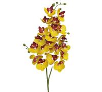 TRRYUIP Orchidea Finta Realistica Un'orchidea farfalla in lattice fiorisce 21 teste come una mini phalaenopsis artificiale(Yellow)