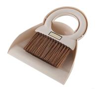 TRRYUIP Paletta Scopa Spazzola for la Pulizia del Desktop Paletta Mini Scopa a Mano Spazzatrice for Pavimenti Morbidi(Round Handle White b)