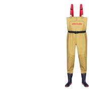 TRRYUIP Waders Pesca Trampoliere Abbigliamento impermeabile a metà corpo Pantaloni antipioggia Cintura Stivali da pioggia a forcella in pelle Cattura pesci Pezzo intero for tutto il(Khaki,38)