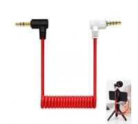 TRS a TRRS, adattatore TRS TRRS cavo microfono 3,5 mm maschio a maschio ad angolo retto, adattatore audio smartphone per microfono esterno, compatibile con VideoMic VideoMicro Boya, a spirale di