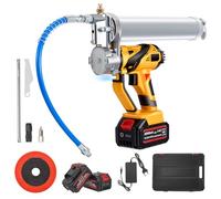Trsaow Ingrassatore a Batteria 10000 PSI,Doppia Batteria 21V 2000mAh,Indicatore 4 Livelli,Con luce LED Super Luminosa Flessibile 400mm (15,7"),Accessori (Tubo Diritto/Connettore) Battery Grease Gun