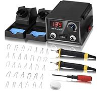 Trsaow Pirografo Professionale Kit,Pirografo per Legno Stufa a legna LCD da 60 W Con display digitale 2 Penne e 33 Punti Solidi 0-750°C per Legno, Pelle, Zucca