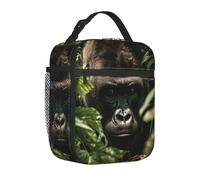 TRSGKSQP Borsa per il pranzo per donne e uomini adulti isolata riutilizzabile Lunch Box Gorilla Landscape a tenuta stagna borsa tote grande capacità pranzo tote bag contenitore per il pranzo per