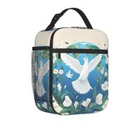 TRSGKSQP Borsa per il pranzo per donne e uomini adulti isolata riutilizzabile Lunch Box Peace on Earth a prova di perdite Borsa termica Tote Bag Grande Capacità Lunch Tote Bag Contenitore per il